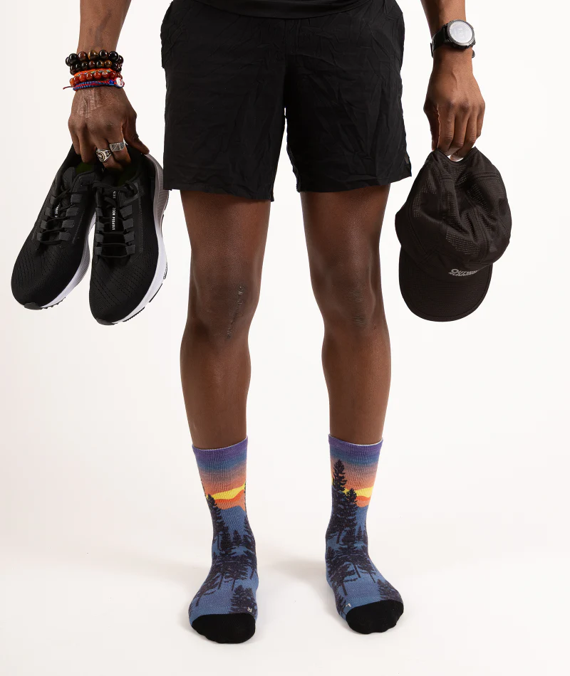 Bright Night Merino Wool Lite Crew Socks - Image 8