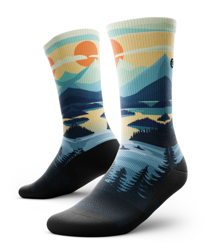 Coastal Fade Athletic Crew Socks Socks - Image 2