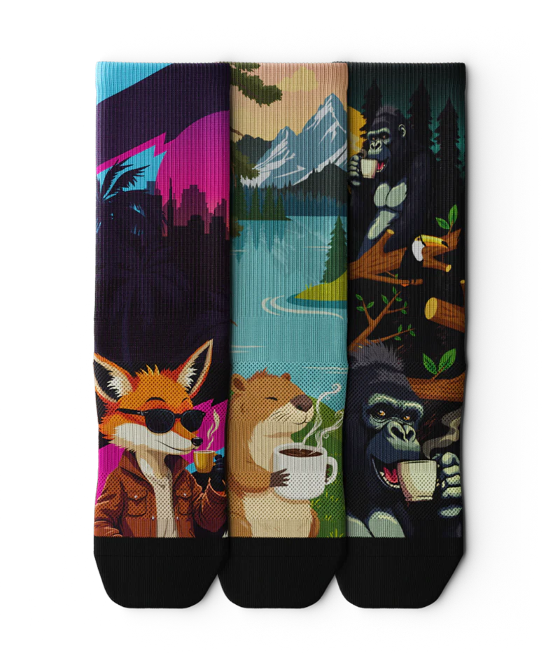Coffee Enthusiasts Athletic Crew Socks 3-Pack