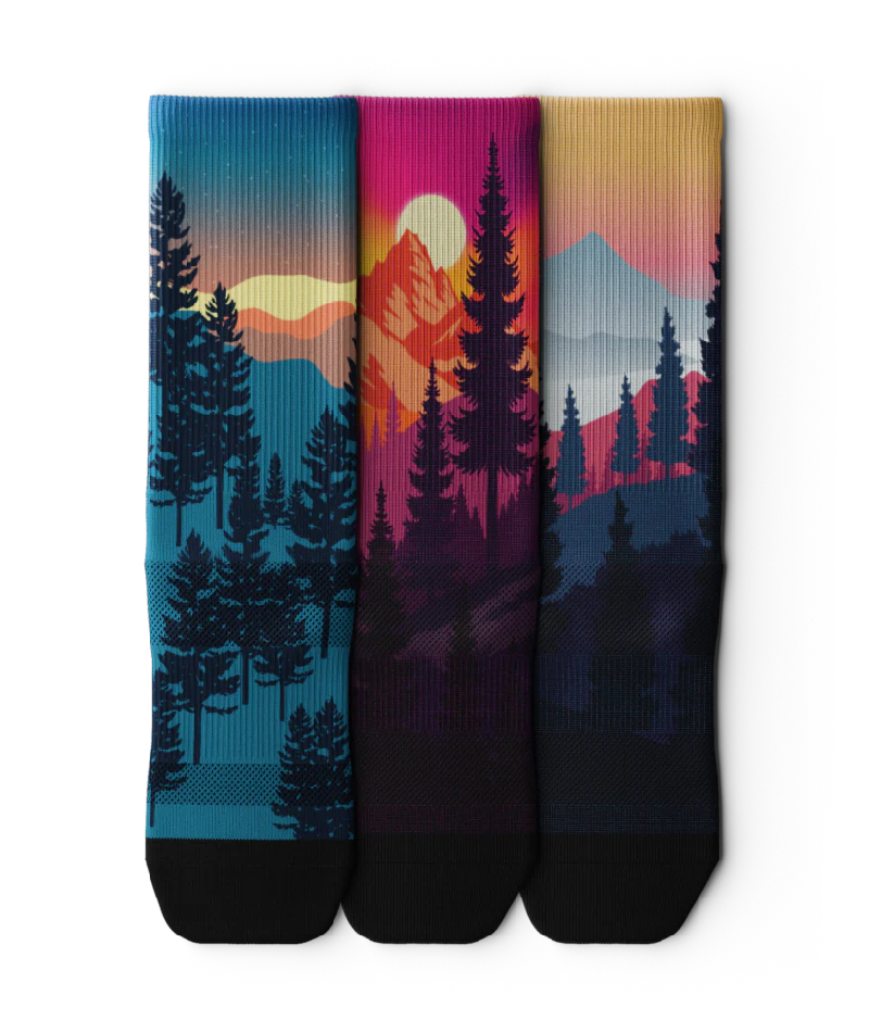 Evergreen Escape Athletic Crew Socks 3-Pack