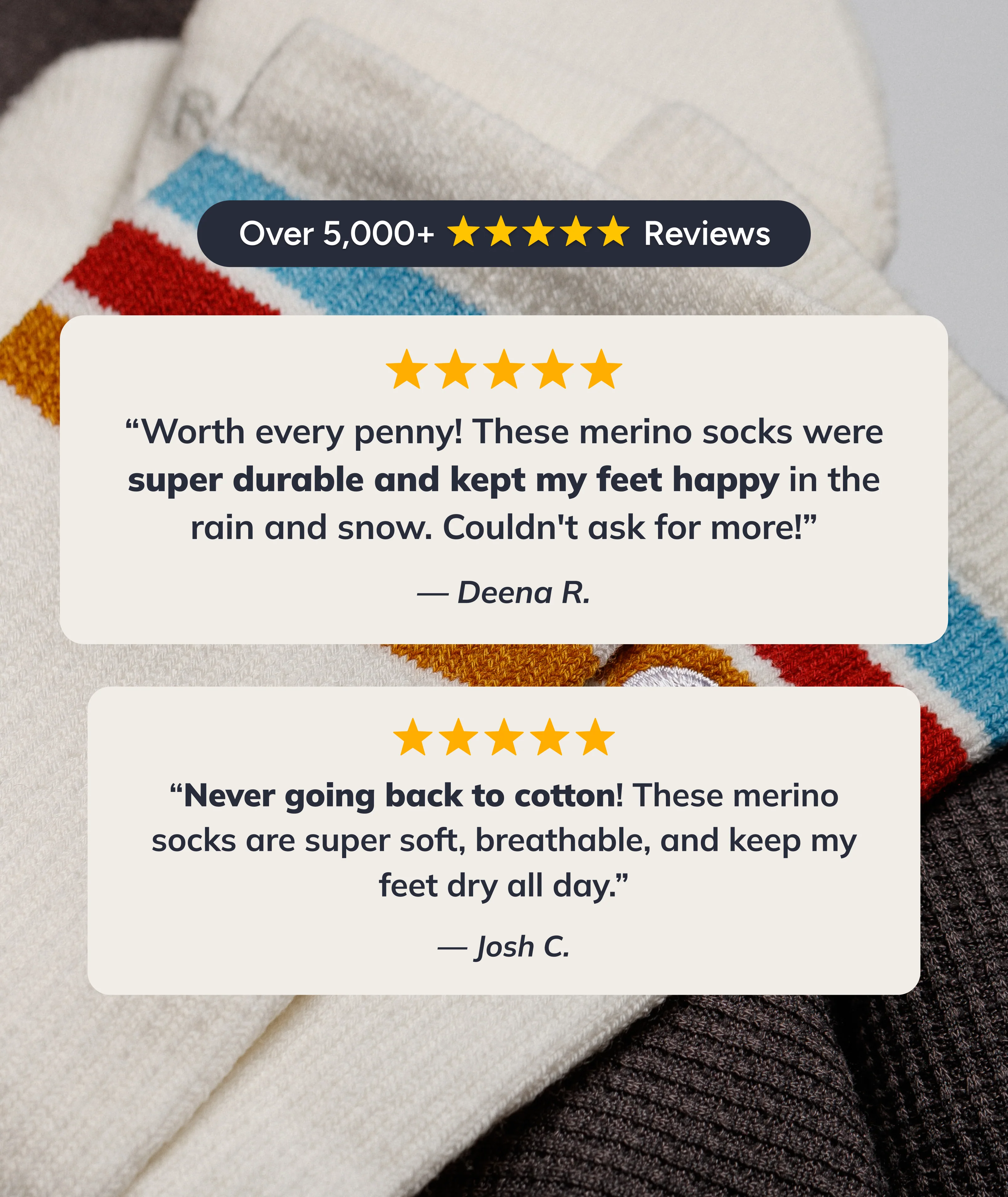 Moonstone Merino Wool Midweight Crew Socks - Image 4