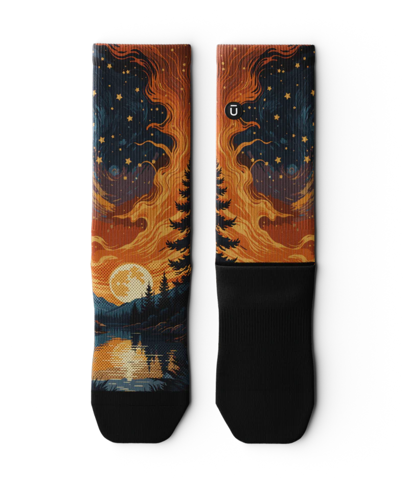 Fiery Night Athletic Crew Socks