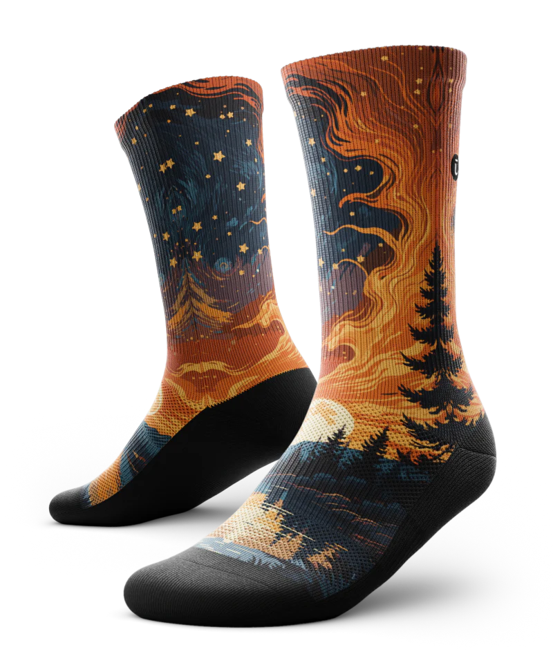 Fiery Night Athletic Crew Socks - Image 2