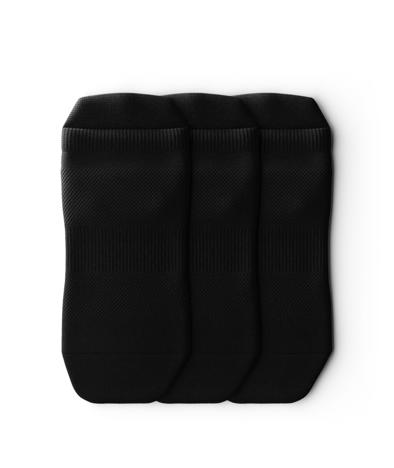 Flagship Black Athletic Ankle Socks 3-Pack - Image 2