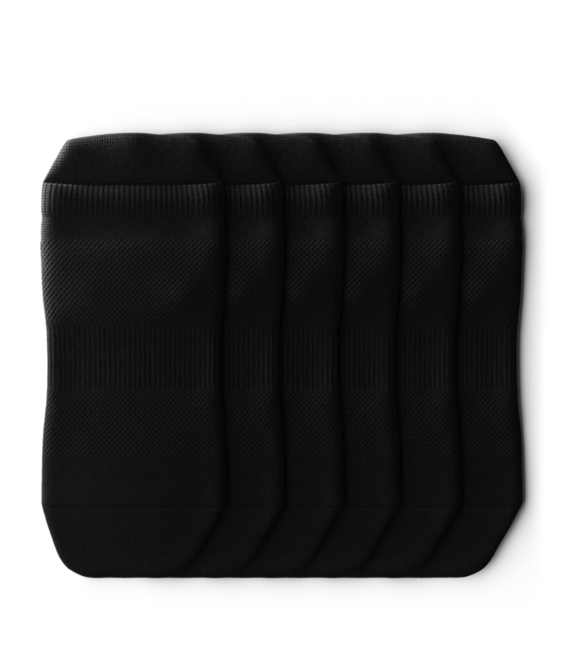 Flagship Black Athletic Ankle Socks 6-Pack - Image 2