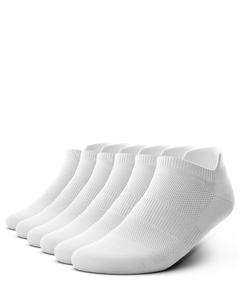 Flagship White Athletic Ankle Socks 6-Pack