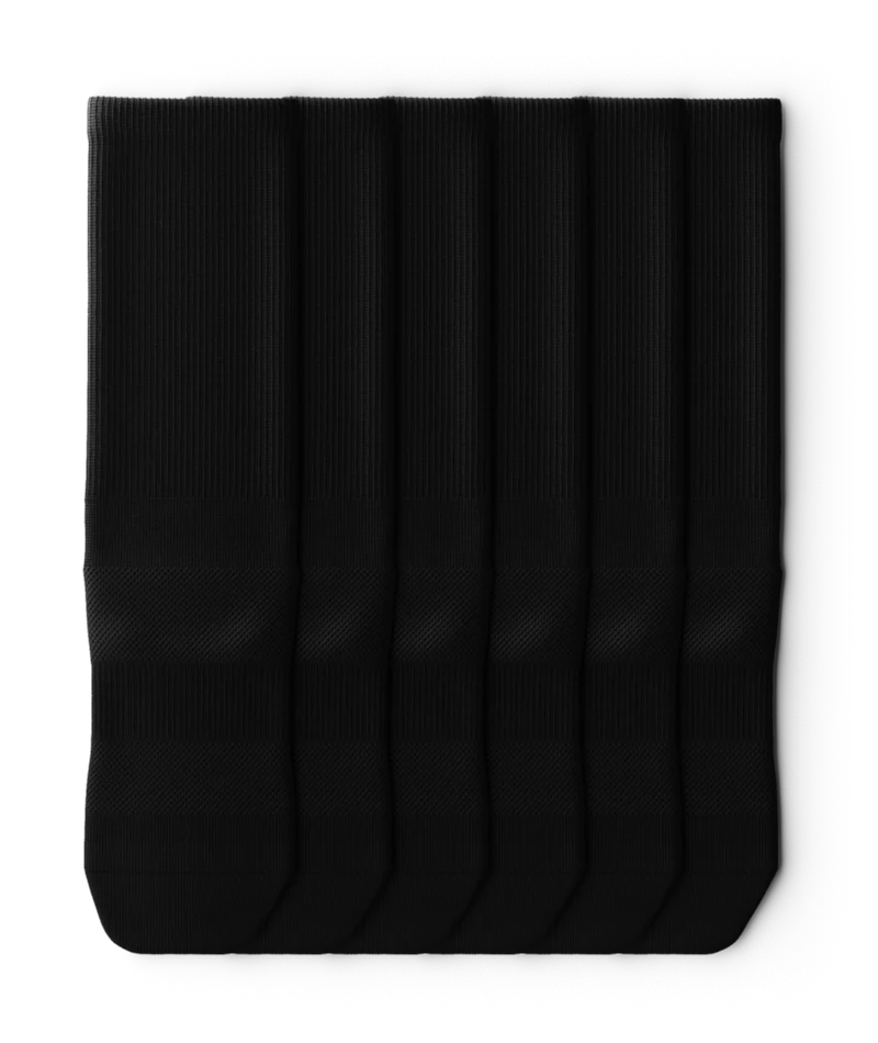 Flagship Black Athletic Crew Socks 6-Pack - Image 2