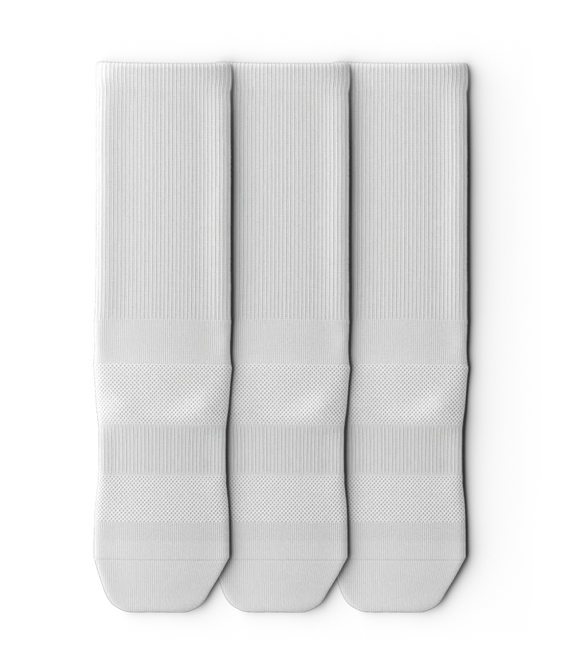 Flagship White Athletic Crew Socks 3-Pack - Image 2