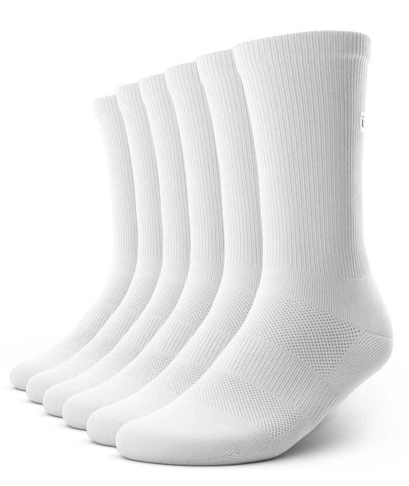 Flagship White Athletic Crew Socks 6-Pack