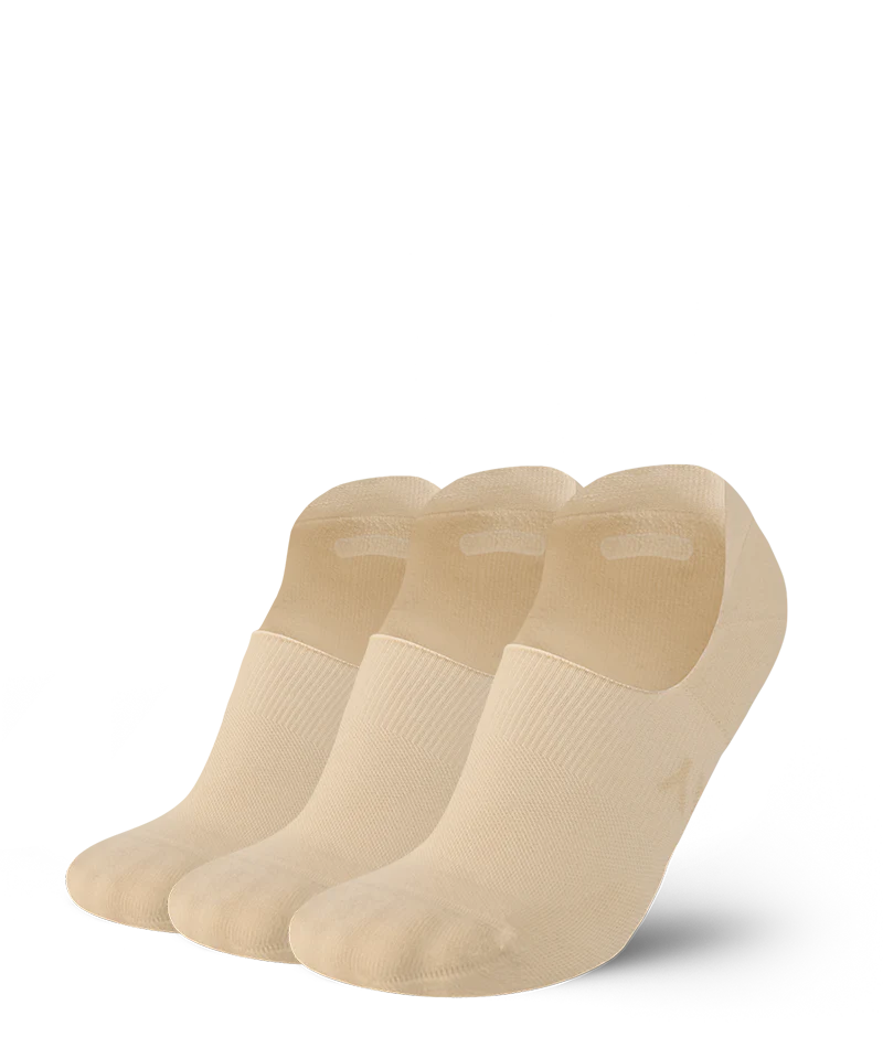 Flagship Beige No Show Socks 3-Pack