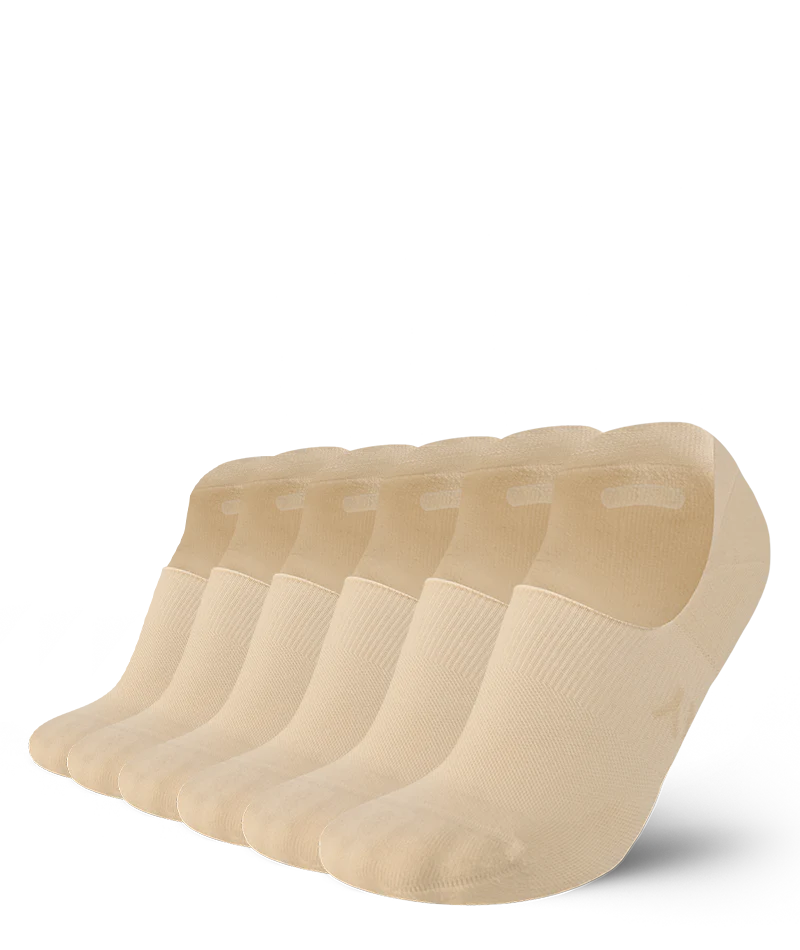 Flagship Beige No Show Socks 6-Pack