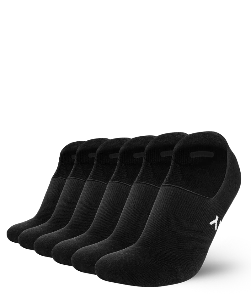 Flagship Black No Show Socks 6-Pack