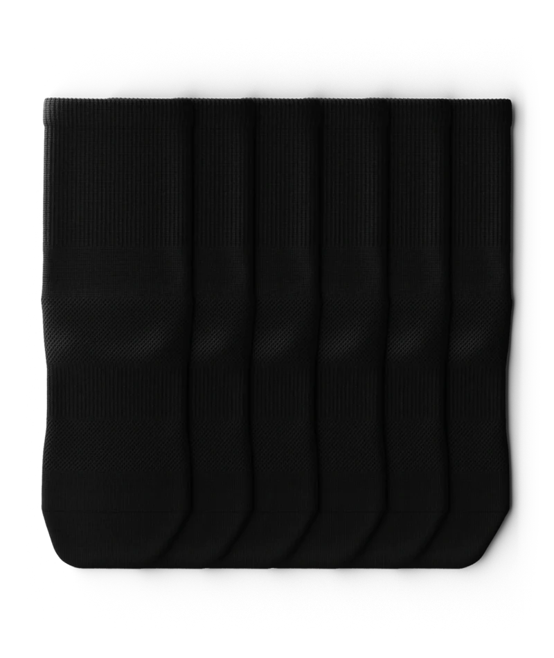 Flagship Black Athletic Quarter Socks 6-Pack - Image 2