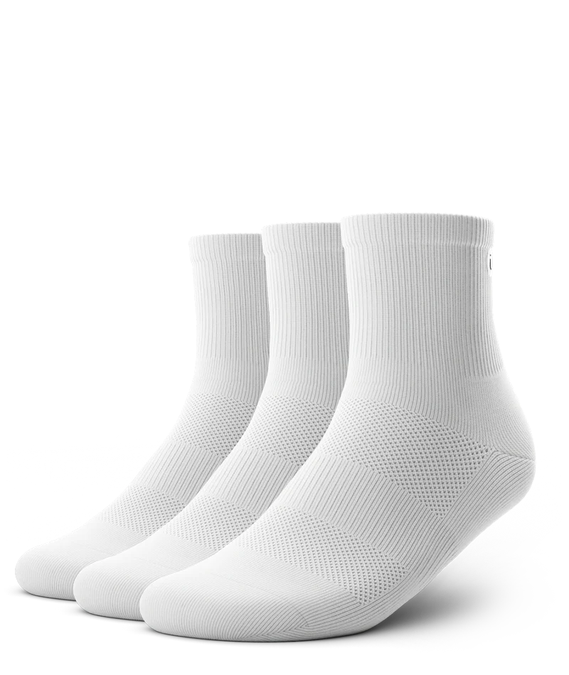 Flagship White Athletic Quarter Socks 3-Pack
