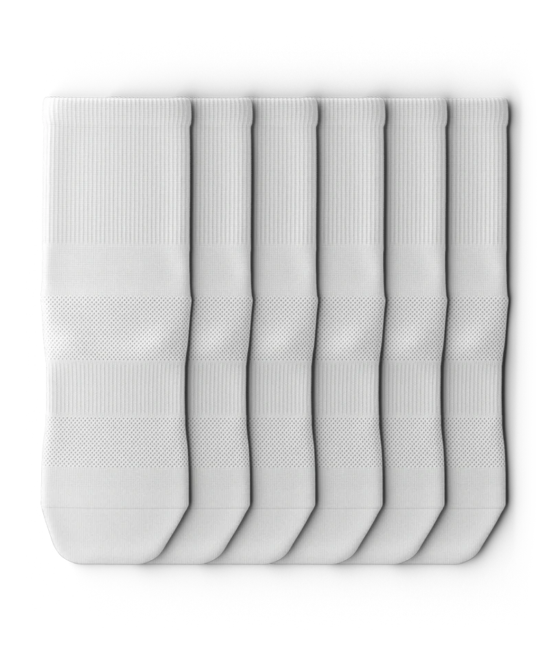 Flagship White Athletic Quarter Socks 6-Pack - Image 2