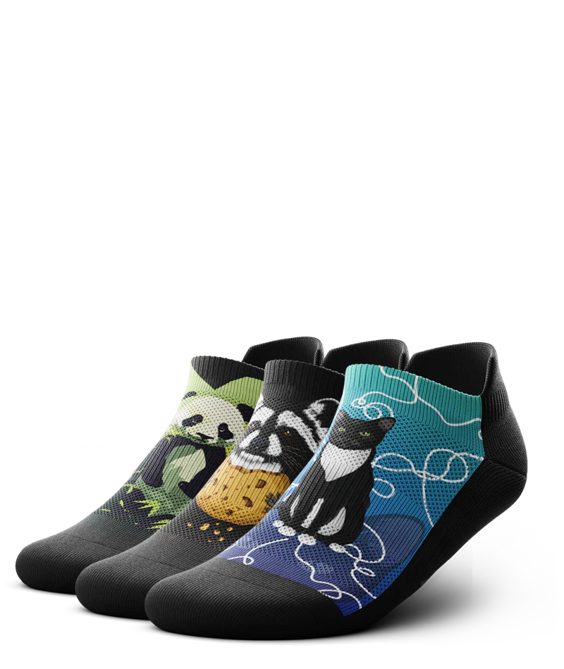 Fluffy Athletic Ankle Socks 3-Pack