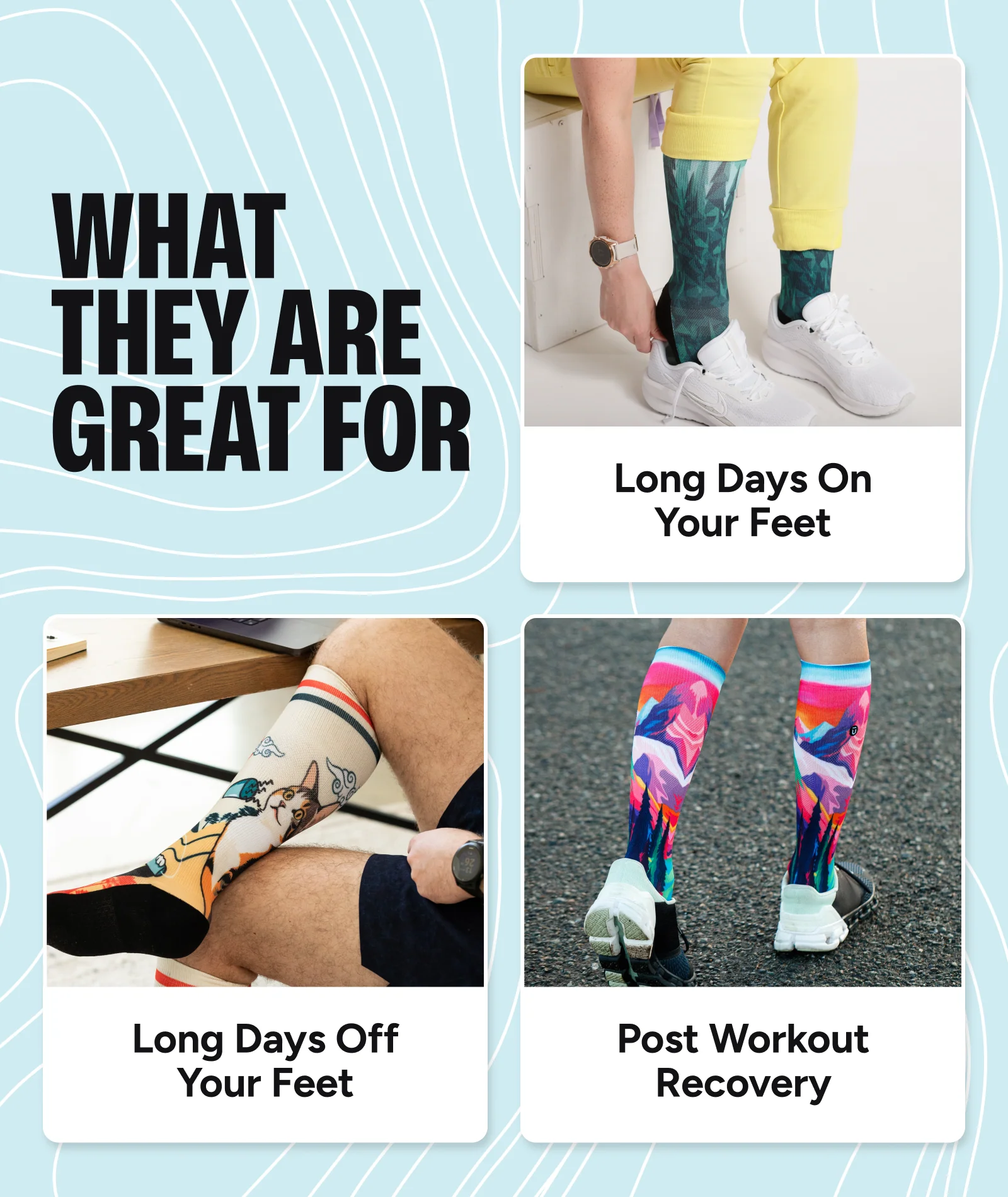 Kitten Around Athletic Knee High Compression Socks - Image 3