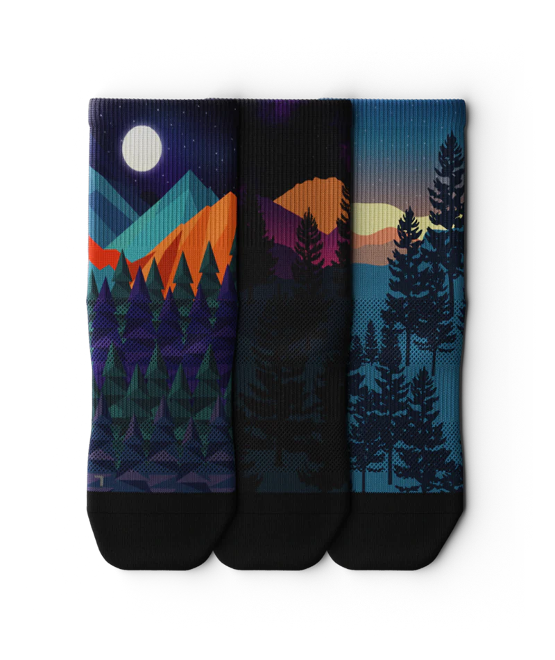 Luminous Forest Athletic Quarter Socks 3-Pack