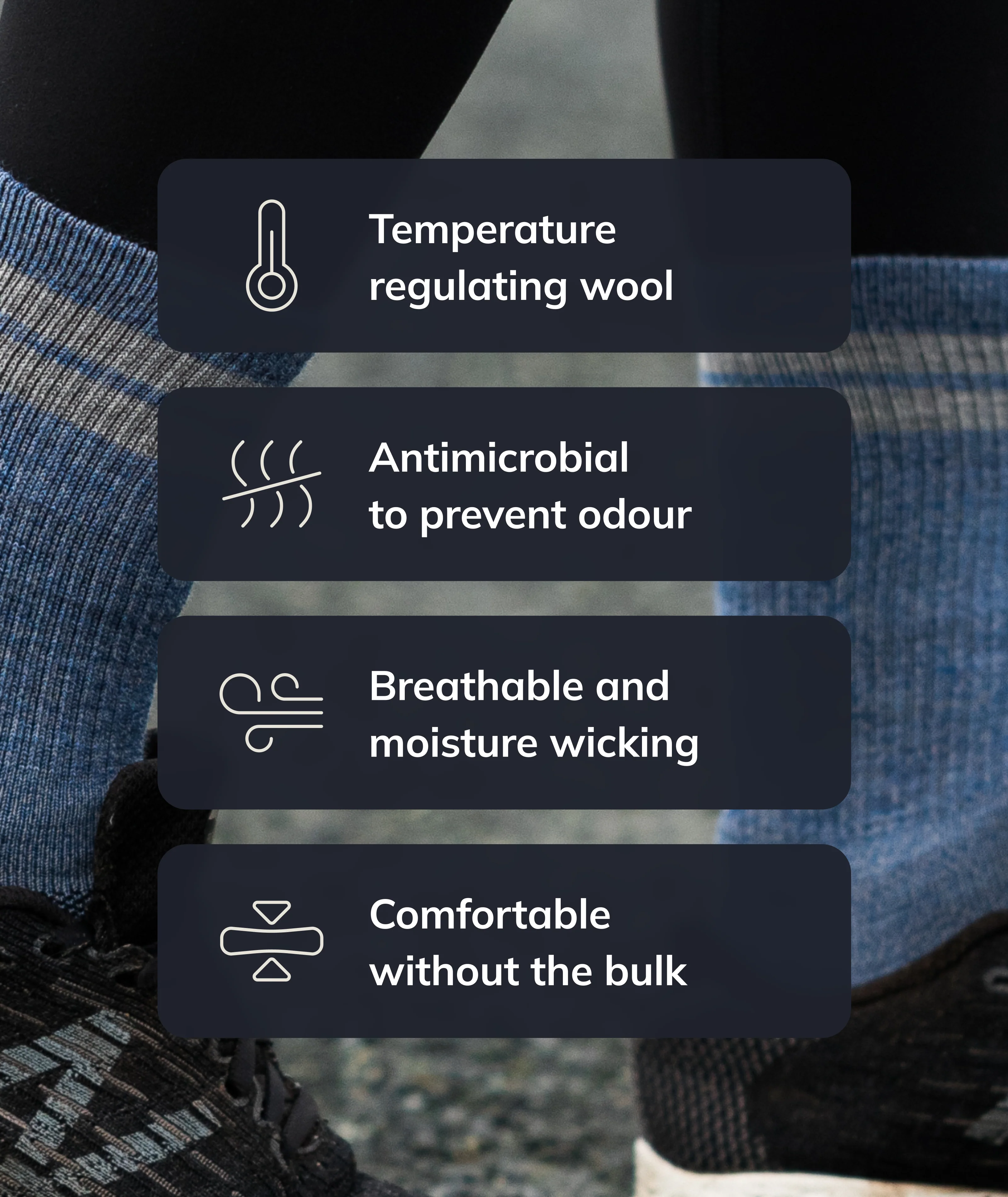 Sky Merino Wool Midweight Crew Socks - Image 3