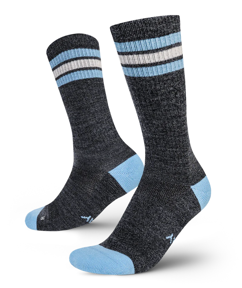 Slate Merino Wool Midweight Crew Socks