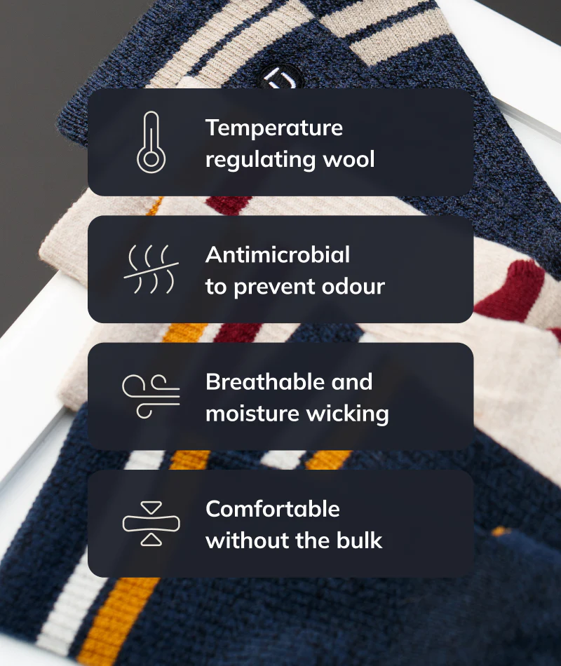 Slate Merino Wool Midweight Crew Socks - Image 4