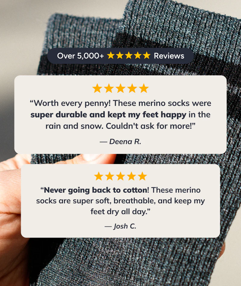 Smoke Merino Wool Midweight Crew Socks - Image 3