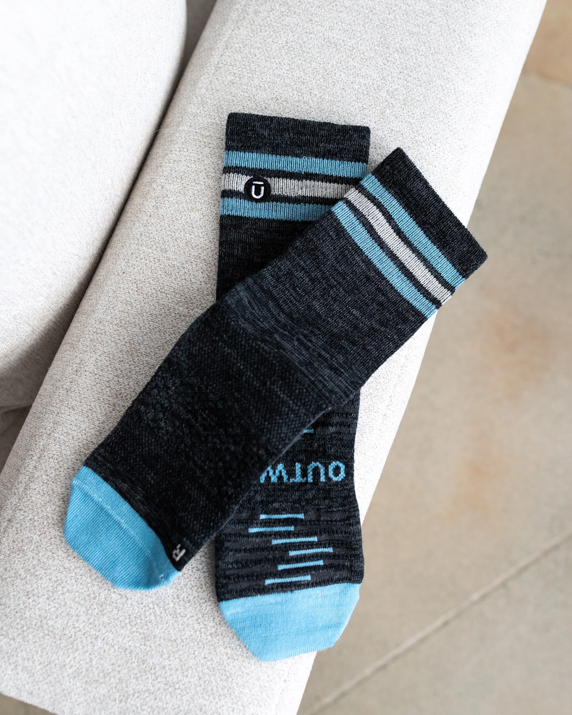 Slate Merino Wool Lite Crew Socks - Image 8