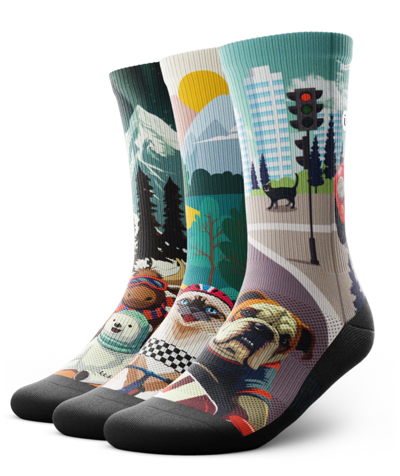 Paw-suit of Speed Athletic Crew Socks 3-Pack - Image 2
