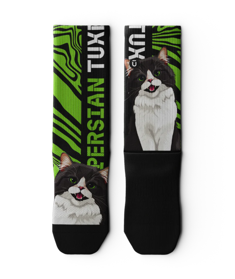Persian Tuxedo Athletic Crew Socks