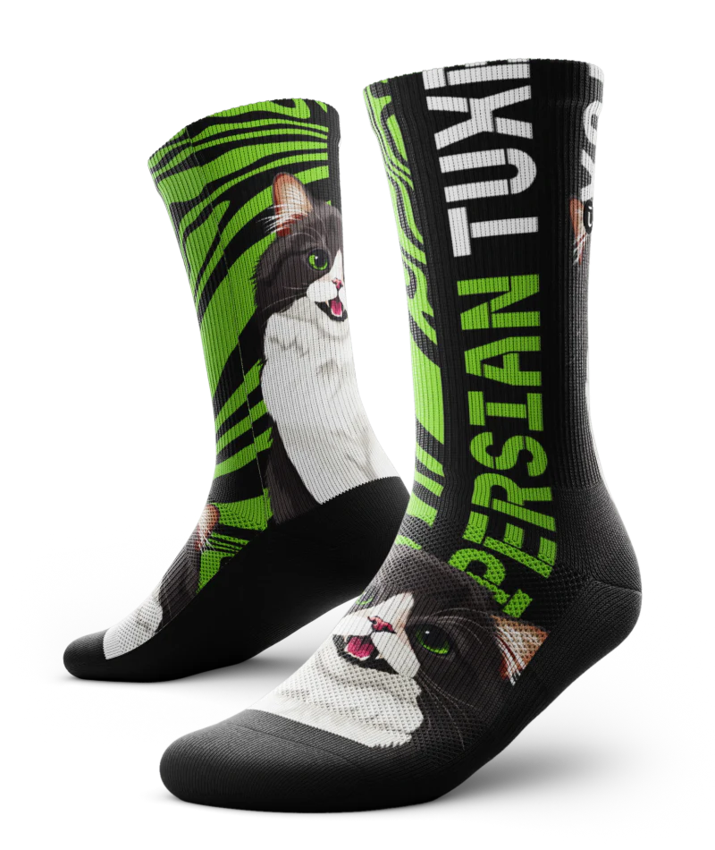 Persian Tuxedo Athletic Crew Socks - Image 2