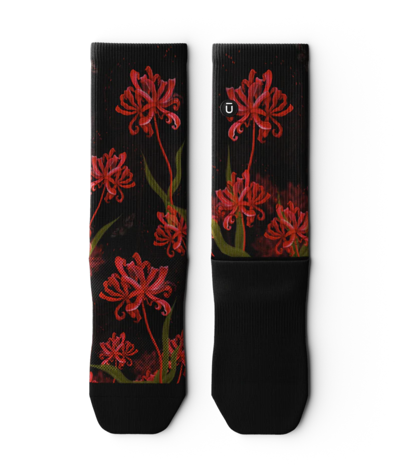 Spider Lily Athletic Crew Socks