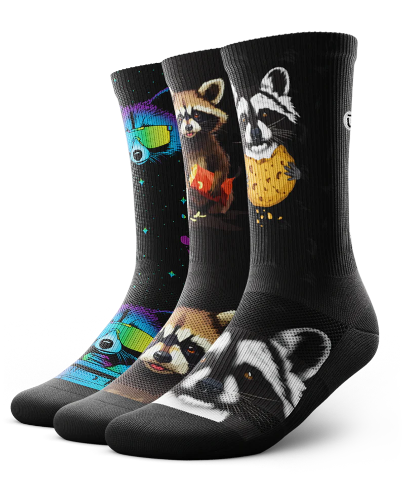 Trash Panda Athletic Crew Socks 3-Pack - Image 2