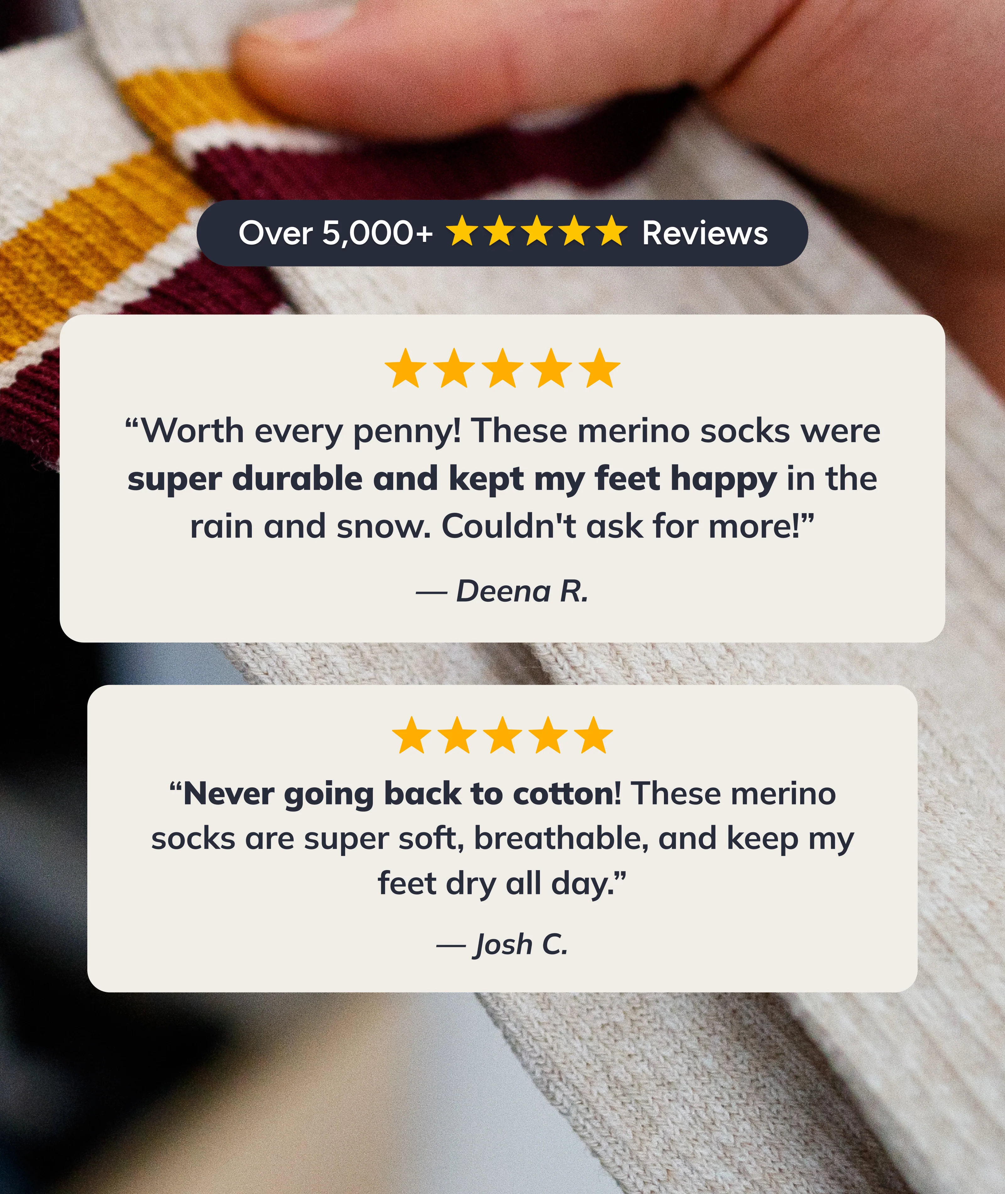 Sand Merino Wool Midweight Crew Socks - Image 4