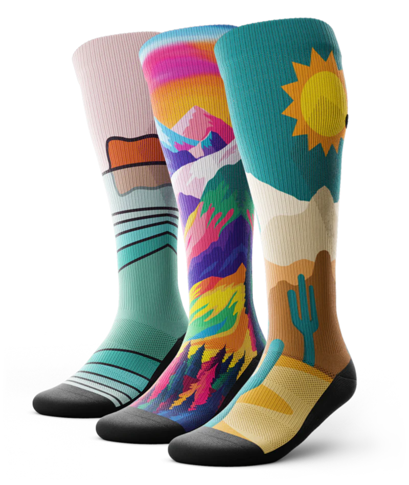 Wanderlust Athletic Knee High Compression Socks 3-Pack - Image 2