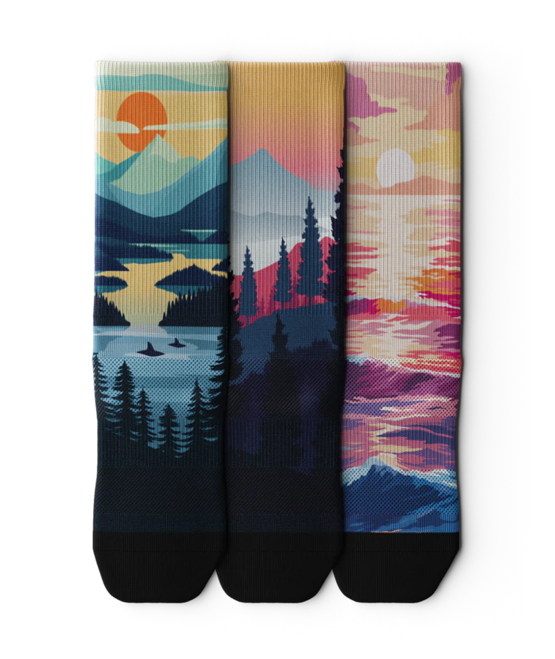 Wild Horizon Athletic Crew Socks 3-Pack